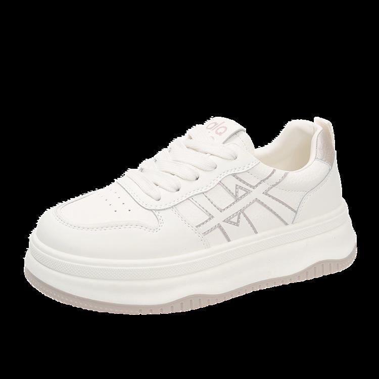 

Thick baseplate shoes women s new height increase in spring and autumn 2025 casual versatile leather casual breathable little white shoes women 40 шампанского