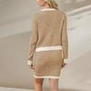 Women's Autumn/Winter Knitted Pocket Button Casual Suit
