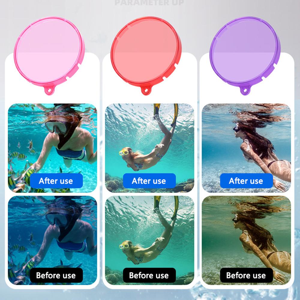 

3Pcs/Set Diving Lens Filter for Insta360 Go 3 Camera Diving Case Underwater Diving Lens Filters Type A