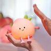 USB Rechargeable Night Light Peach Silicone Night Lights Touch Sensor Bedroom Bedside Cat Lamp With Remote For Kids Baby Gift