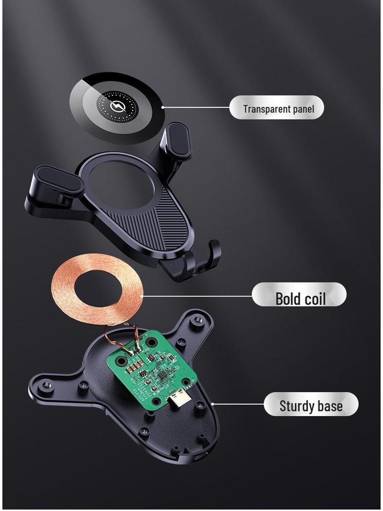 360° Rotating Wireless Charging Car Phone Mount for Air Vent & Dashboard.
