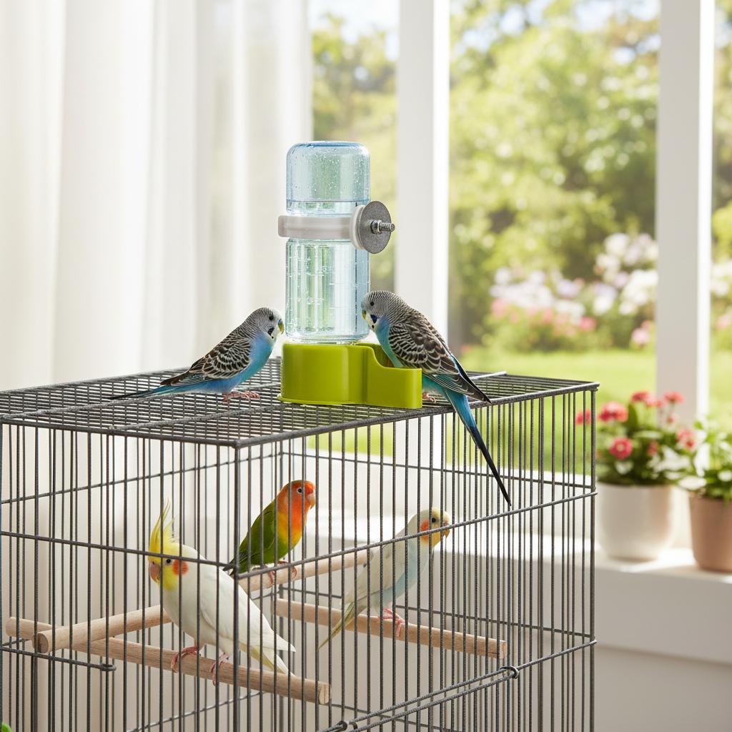 Bird Water Feeder For Parrot Budgie Cockatiel Lovebird Universal Pet Drinking Bottle With Leak Proof Design And Easy Install