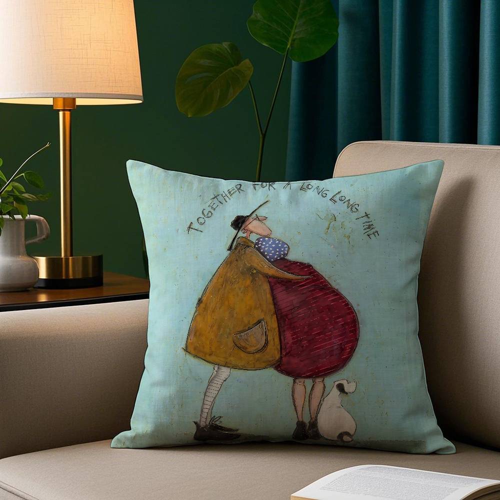 Арт С-Сэм Т-Тофт Наволочка Плюшевая Ткань Мягкая Наволочка Двусторонняя Печать Чехол для Подушки Дивана Накидка 12x12Inch