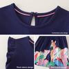 Summer New Kids Pure Cotton Printed Dress Girls Short Sleeve Princess Dress  Children's Clothing