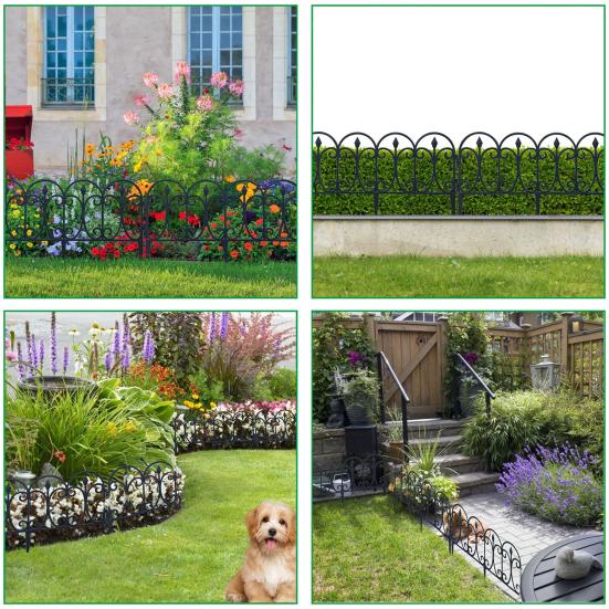 5Pcs Hollow Yard Fence Easy To Install Plastic Removable Panel DIY Picket Fencing for Garden
