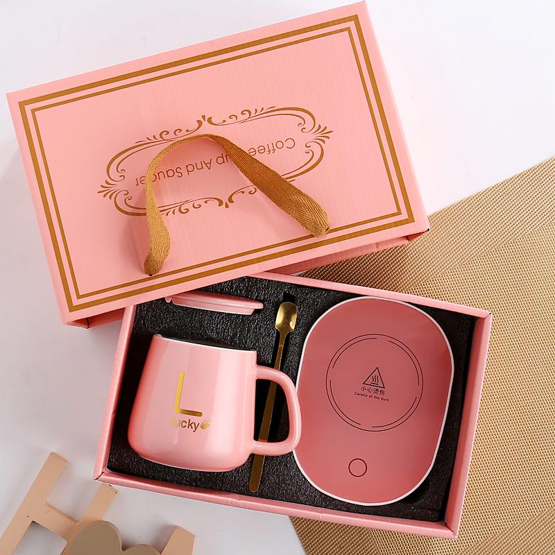 55° Coffee Milk Heating Pad & Thermostatic Mug Gift Set