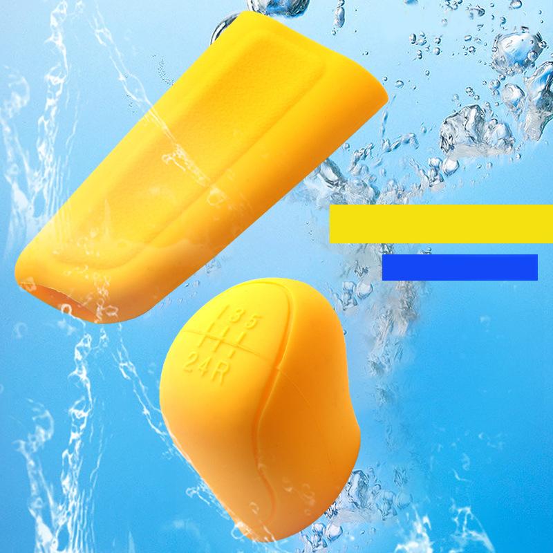 2Pcs Car Silicone Gel Gear Knob Cover Head  Car Gear Cover Non-slip Handbrake Shift Knob Silicone Protectors Hand Brake Covers