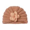 New autumn and winter baby fetal hat, children's three-dimensional flower warm hat, cute baby knitted hat
