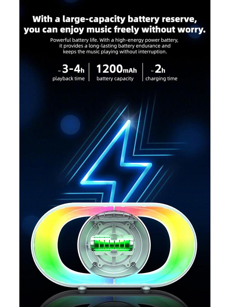Portable Bluetooth Speaker: Outdoor Wireless Subwoofer with Heavy Bass, High Volume, and Cool Colored Lights