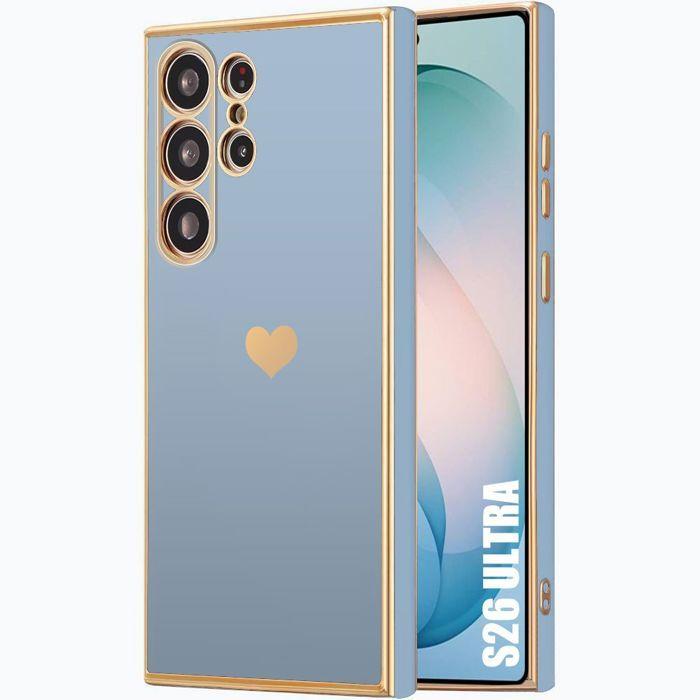 Coque Cœur - BOOLING - pour Samsung Galaxy S26 Ultra - Silicone Anti-Rayure Slim Souple Bleu