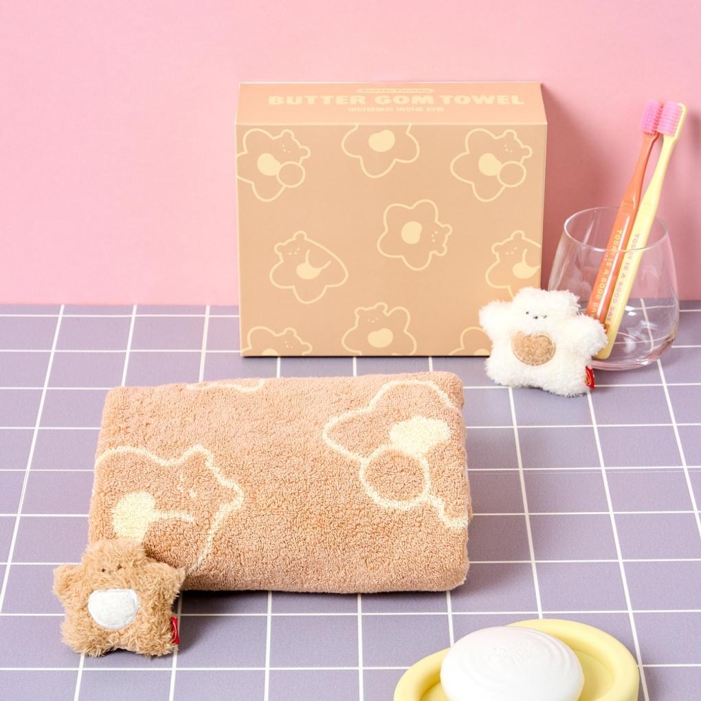 

Набор из 2 махровых полотенец для рук All Day Punch Butter Bear 34*34 см, цвет слоновой кости_FB1225007