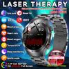 2025 Novo Tratamento a Laser Não Invasivo Três Alto Smartwatch Tela de Safira Gordura no Sangue Ácido Úrico ECG Diagnóstico de Saúde Smartwatch