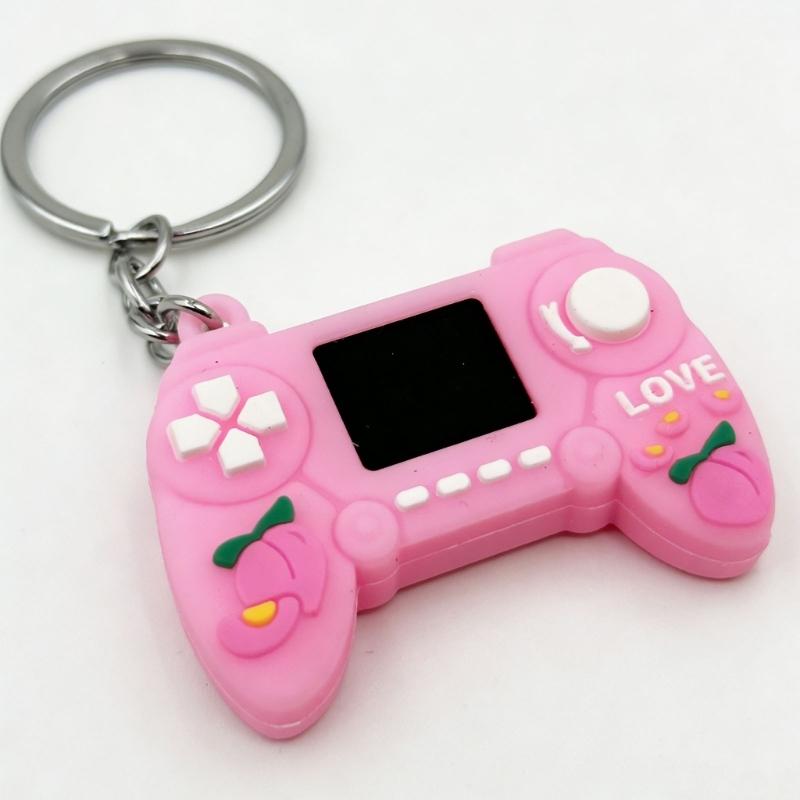 Playful Fruit Designs Gaming Keychain Creative Gamepad Keyring Lightweight PVC Key Holder Perfect For Accessories