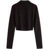 Calvin Klein Classic Label Casual Commuter V-Neck Polo Knit Sweater Women tops Space-Black J223551