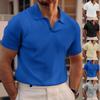Maglietta Polo Casual da Uomo a Maniche Corte, a Nido d'Ape, con Collo a Revers, Monocolore
