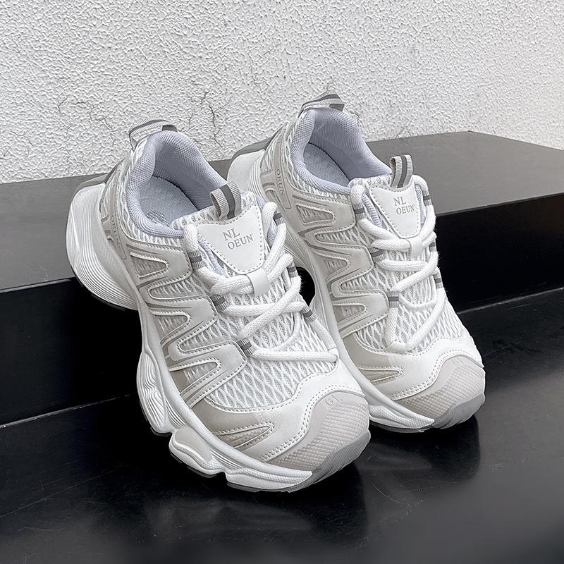 2025 Summer New Dad Shoes Women's Platform Breathable Mesh Fashion Lightweight Straps Sports and Leisure Shoes