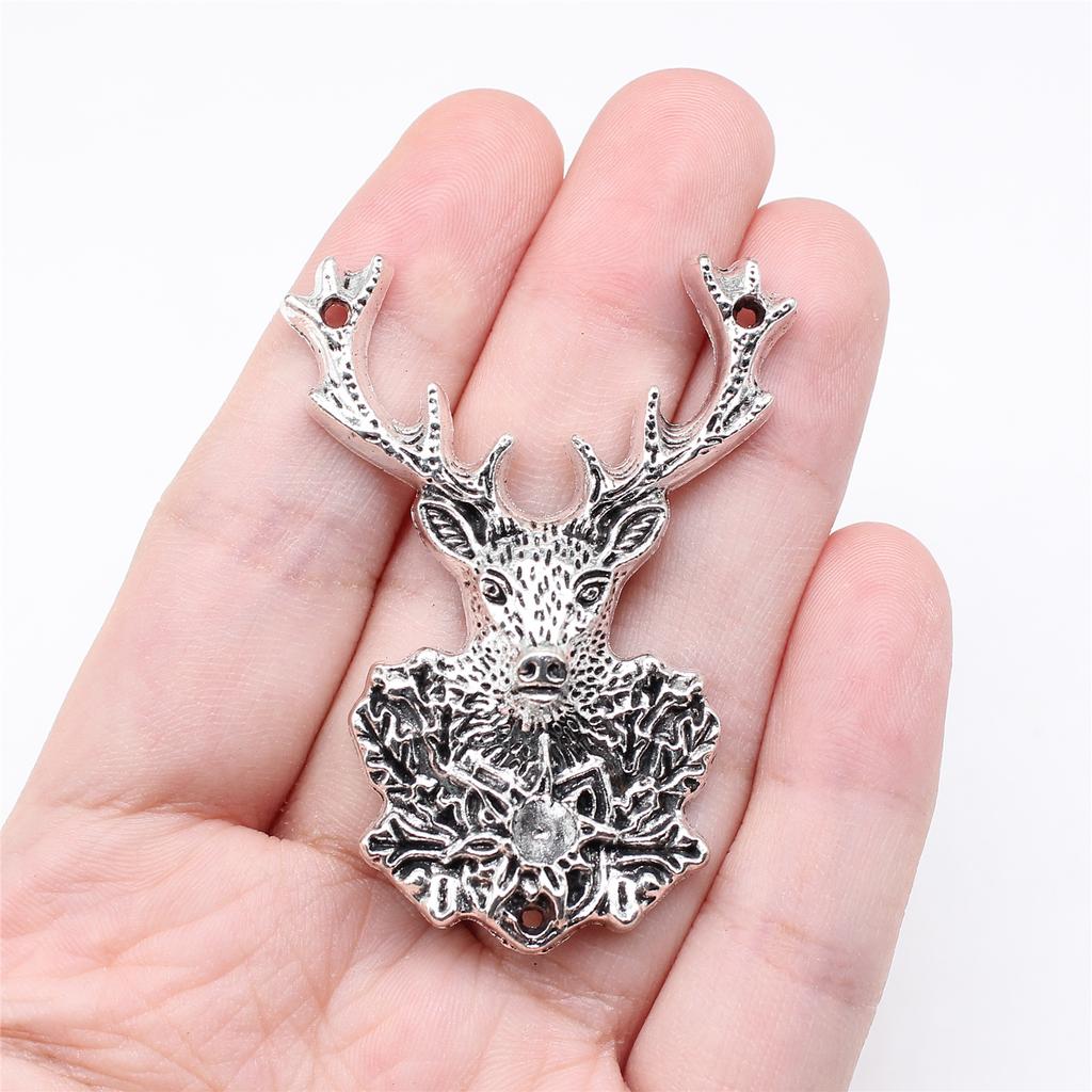 1pcs 51x38mm 2 Colors Antique Silver Color Antique Bronze Color Deer Antlers Charms Handmade Jewelry Making Accessories