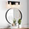 Farmhouse Bathroom Vanity Light Fixtures 3-Light Bathroom Light Fixtures Over Mirror Matte Black Vanity Light Industrial Vintage Wall Light Fixtures