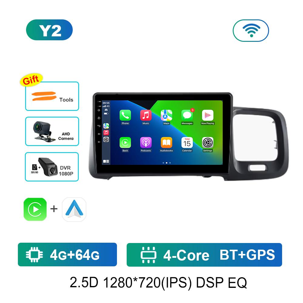 Carplay Car Radio Multimedia Player 9 Inch  for Volvo S60 V60 2011 - 2013 Android System Bluetooth Navi GPS QLED Screen WiFi 4G