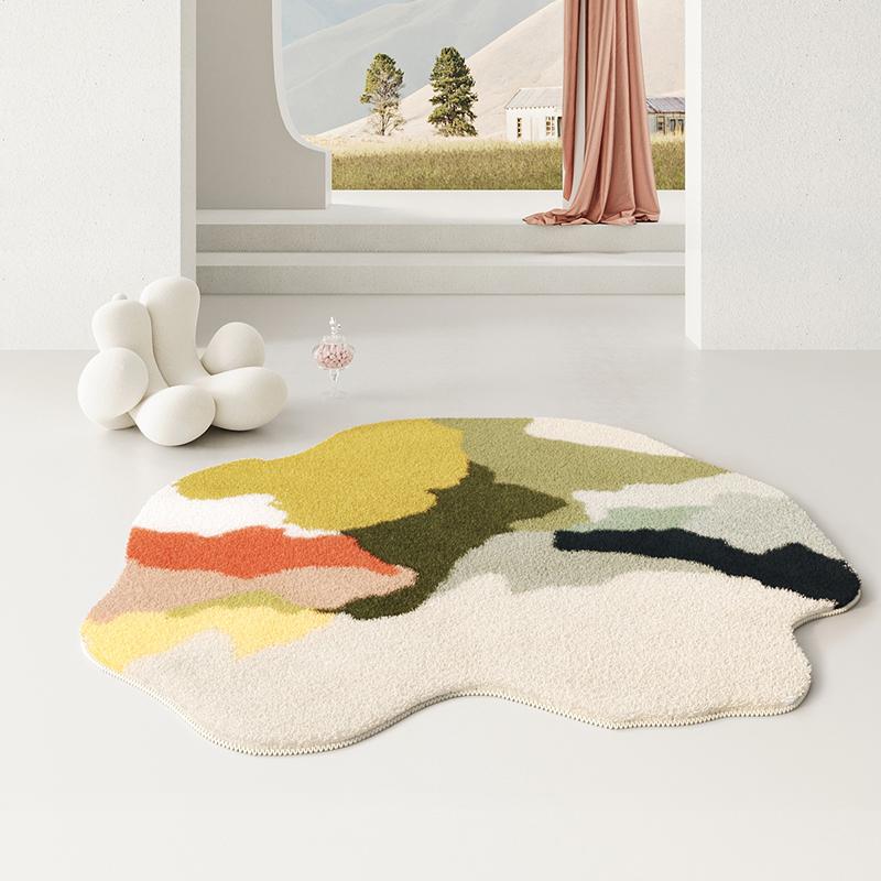 Irregular Cloakroom Non-Slip Mat Nordic Style Living Room Decoration Shaped Carpet Thicken Bedroom Bedside Rug Home Plush Rugs