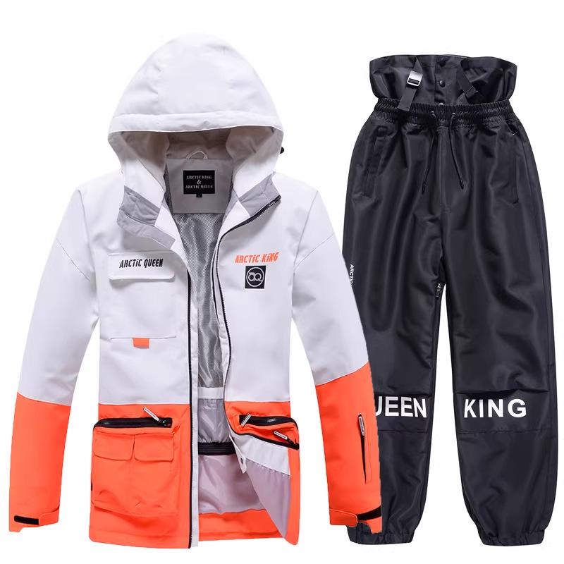 Unisex Couple's Korean Style Ski Suit Set: Warm, Thick Jacket and Pants for Snowboarding & Alpine Skiing