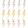 Airssory 12 Pcs 3-Colors Stainless Steel Flash Lightning Bolt Charms Celestial Weather Collection Thunder Mini Dangle Pendants Assortment for Jewelry