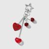 Bow Heart Keychain Cherry Strawberry Charm Pendant Keyring Jewelry For Girl Women Gift Bag Decoration