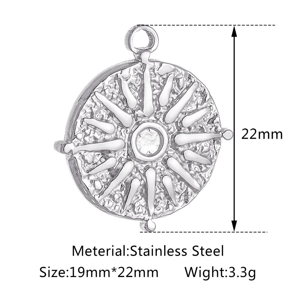 3pcs/Lot Stainless Steel Casting Sunburst Sun Moon Star Charms Pendant For DIY Necklace Bracelet Earrings Jewelry Accessories