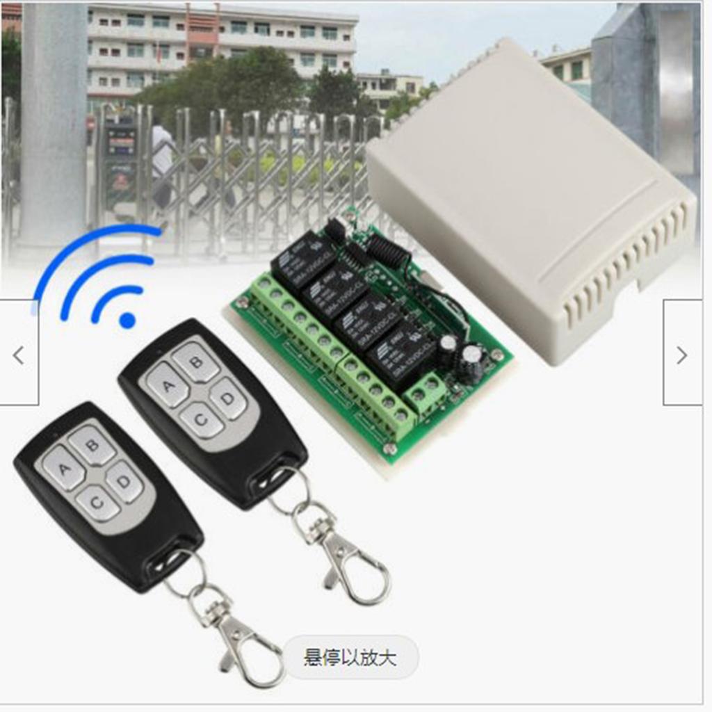 12v 4ch Channel 443mhz Relay Switch Long Distance Wireless Rf Remote Control With 2 Receivers For Alarm Systems