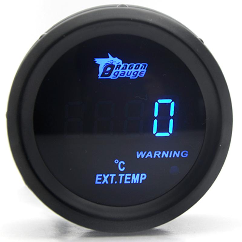 DRAGON GAUGE 2" 52mm Exhaust Gas Temperature Gauge Digital Exhaust Gas Temp Gauge Blue Led EGT EXT Gauge Car Meter With Sensor