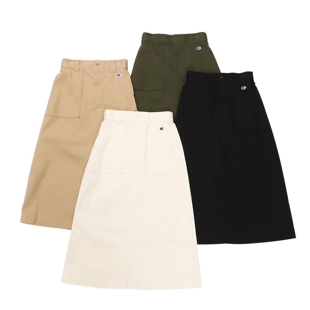 One Point Long Black [Champion] Skirt, Logo, Skirt, Women's Casual, CW-Z205