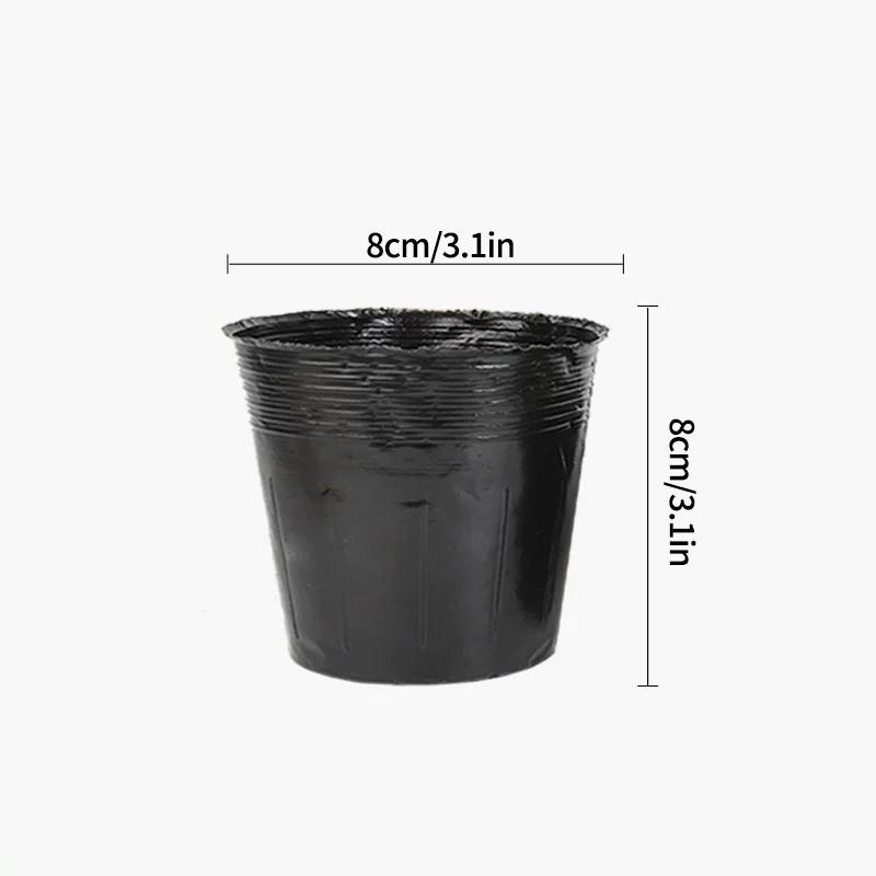 10/30/50/100pcs Plastic Black Seedling Nursery Pots Planting Pot Transplant Breathable Cup Grow Bag Garden Seedling Planting Cup