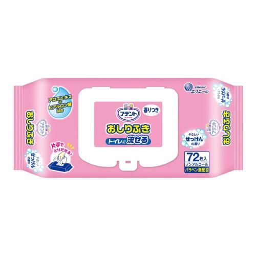 

Bulk Purchase: Attends Flushable Baby Wipes, Soap Scent, 72 Wipes, 180 x 200 mm (Pack of 3)