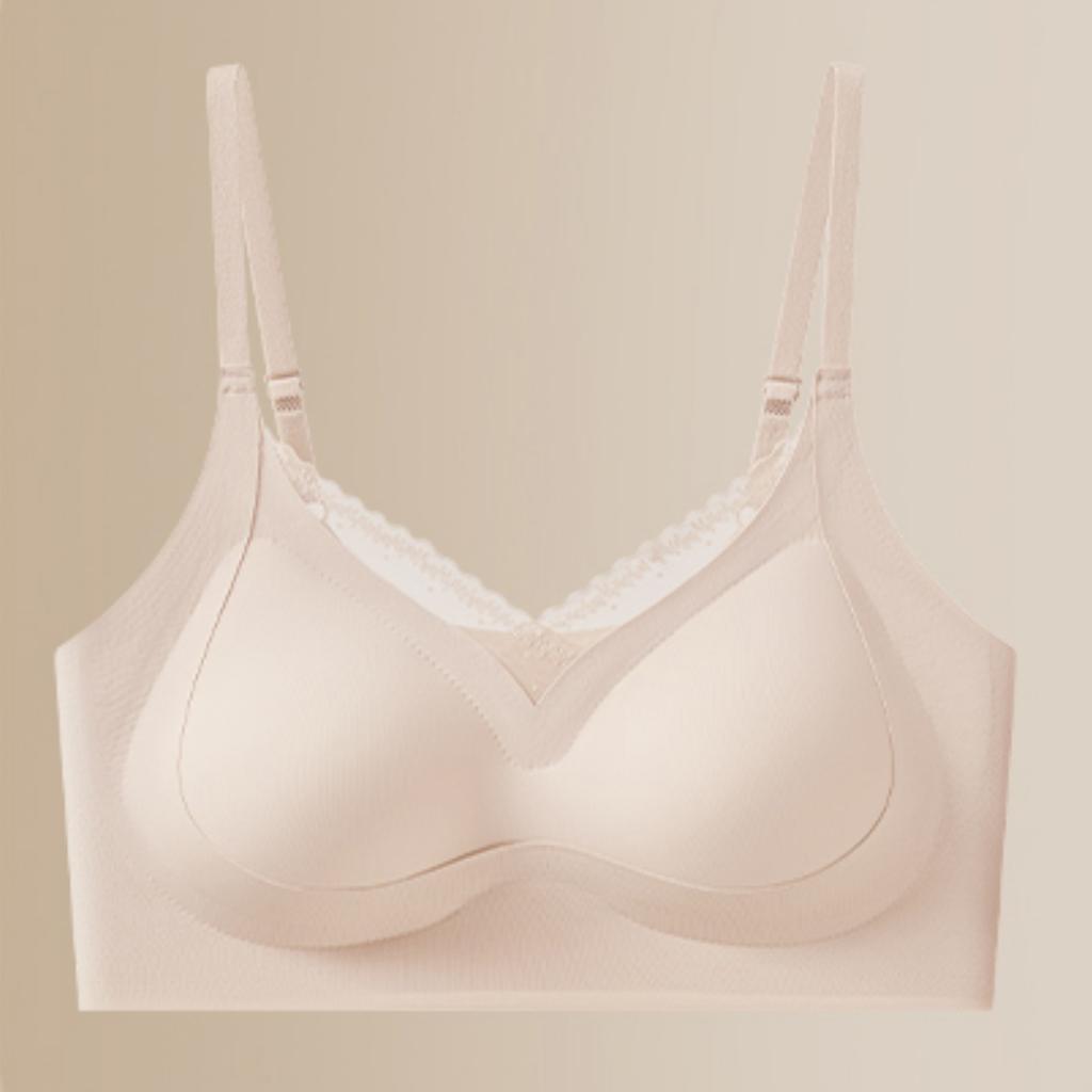 Lace beautiful back seamless gathering, pull anti-sagging, close sub-breast fixing cup, liquid foundation text