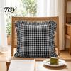 Federe Comode in Cotone Copricuscino Ruffle, Custodia a Quadri con Bordo Arricciato, Copricuscini da Divano 18x18 Pollici 20x12 Decorativi per Farmhouse