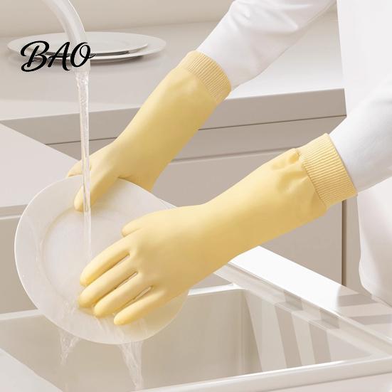 Fleece Lined Cleaning Gloves Dishwashing for Housework, Waterproof PVC Rubber Gloves, Anti-slip Protective Laundry Grip Warm Velvet Lining Kitchen And