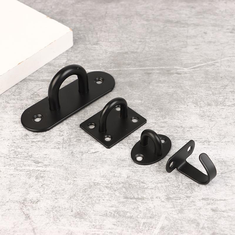 4Pcs Black Stainless Steel Top Hook Wall Bag Ceiling Fan Lamp Roof Fan U-Shaped Hooks
