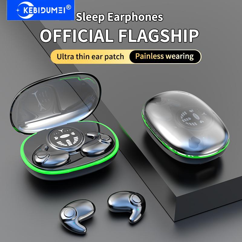 Unsichtbare Schlaf-Ohrhörer, kabellose Bluetooth 5.3-Ohrhörer, wasserdichte Kopfhörer mit Rauschunterdrückung, TWS Touch Control Headsets mit Mikrofon