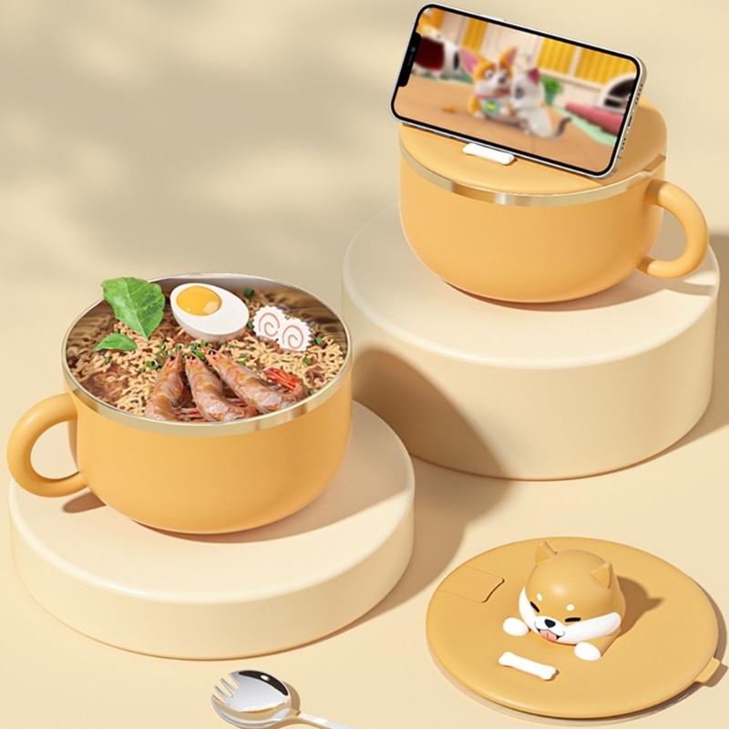 Durable 304 Nonrust Steel Lunch Box 1200ml Oversized Capacity Heat Resistant Noodles Pot With Air Vent Perfect For Campus Dining Office Meals