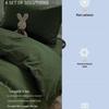Army Green Cotton Quilt Three-Piece Bedding Set for Student Dormitory 