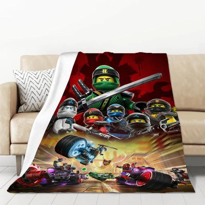 

Ninjago Cartoon Cozy Throw Blanket for Sofa Office Camping Soft Microfiber Bedding with Print Perfect for King Size Cat Nap 100cmx150cm