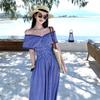 Korean Fashion High-Waisted A-Line Maxi Dress Summer V-Neck Sleeveless Lace-Panel Checkered Elegant Long Dress for Women