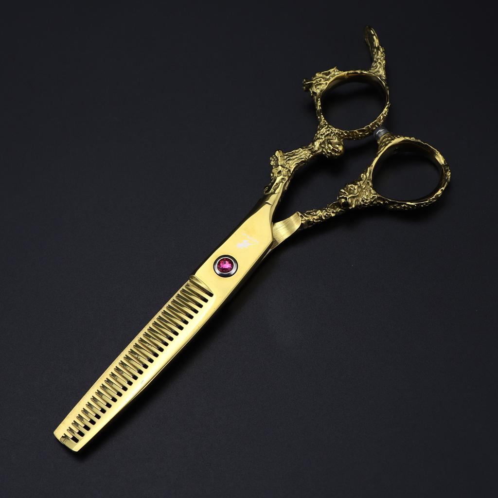 6.0 Inch, Golden Dragon Handle, Hair Scissors, Hair Scissors, Flat Scissors, Bangs Scissors, Tooth Scissors, Thin