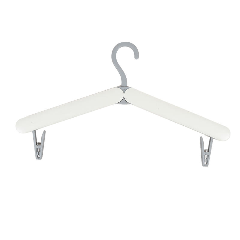 Collapsible Travel Hangers Lightweight Foldable Space-Saver Closet Clothes Hangers with Hidden Clips for Jackets Pants