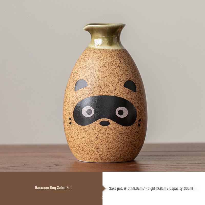 Compact Wine Warmer Set: Ceramic Decanter & Sake Cup for Spirits