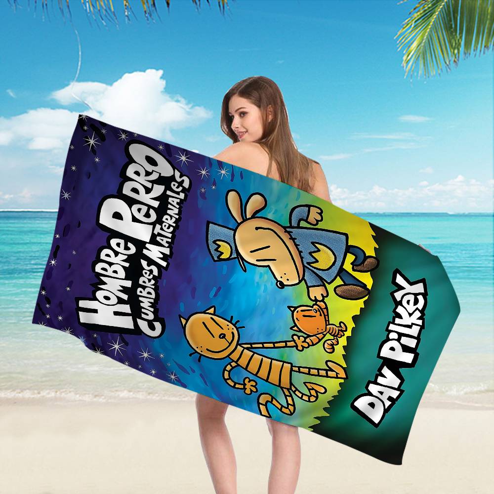 Cartoon Dog Man Microfiber Blanket Quick Drying Beach Towels Oversized Printing Super Absorbent Pool Towel Blanket