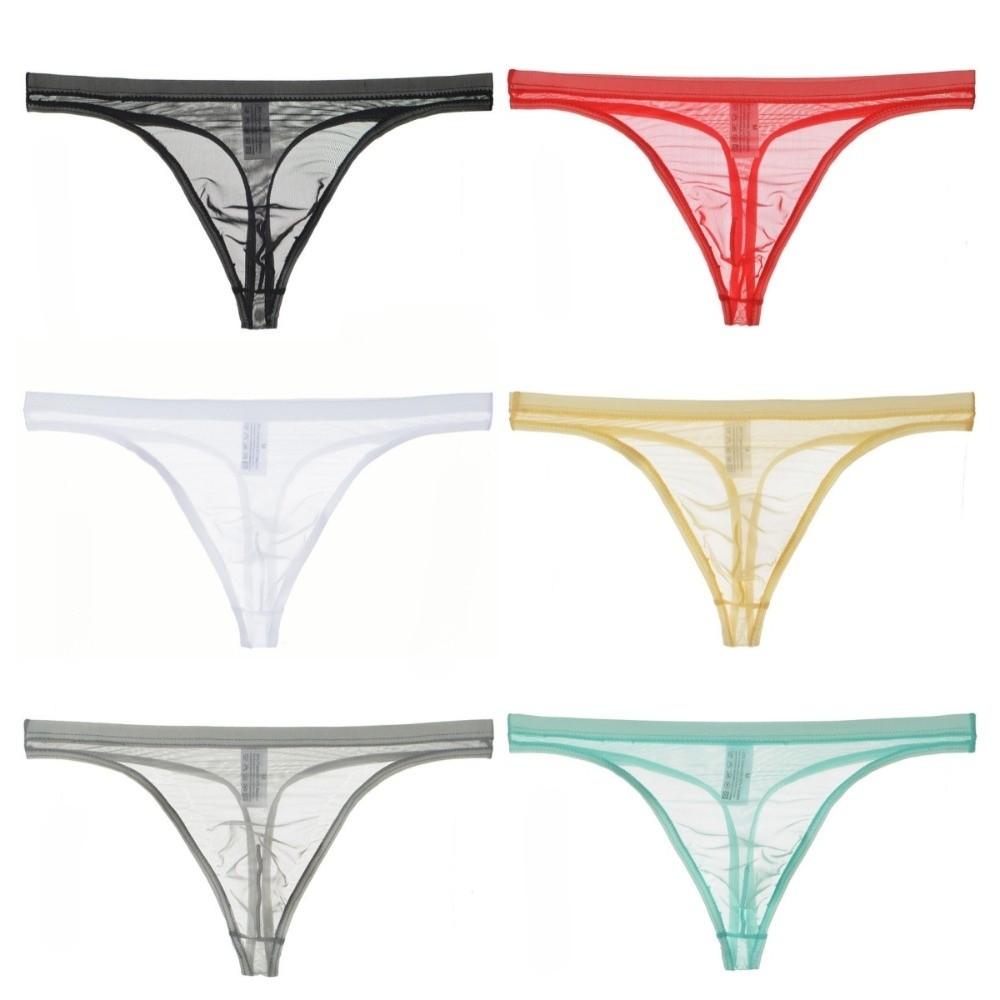 U Convex Men's Thong Intimate Wear Mesh Briefs Fashion Transparent Underpants Male