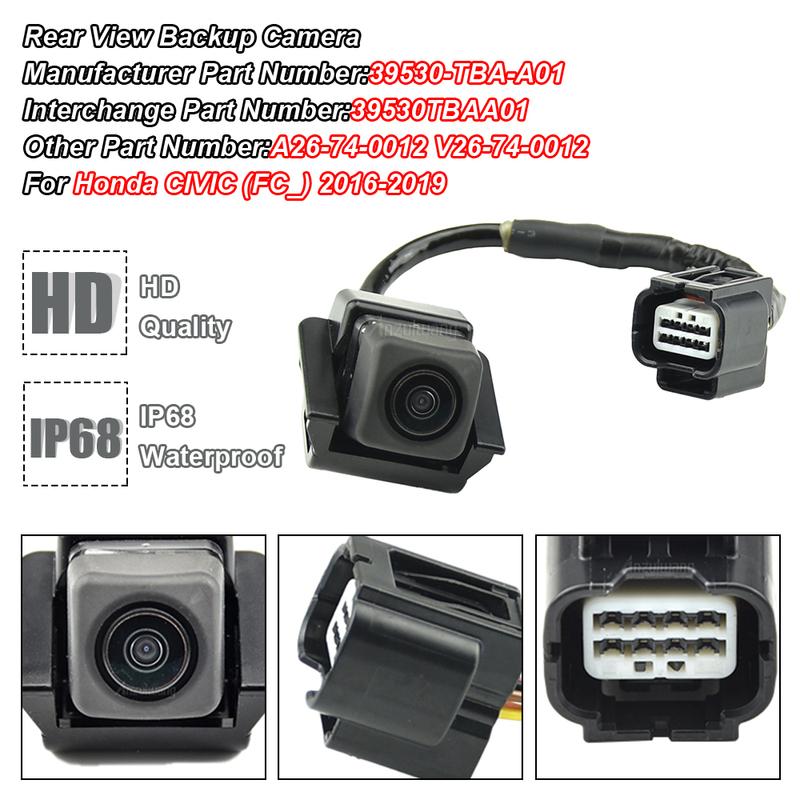 For Honda CIVIC ABS Black Rear View BackUp Parking Assist Camera 39530-TBA-A01 Accessories