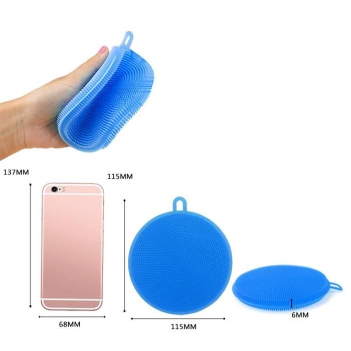 Éponge en Silicone Brosse Anti-bactérien Nettoyeur de Cuisine pour Vaisselle à laver Nettoyage