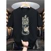 Men'S Casual Digital Print T-Shirt Featuring a Rock Guitar Design - Street Hip-Hop Style, Summer European And American Fashion Trend, Sporty Vibe